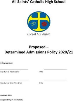 All Saints' Catholic High School - Proposed - Determined Admissions Policy 2020/21 Luceat lux Vestra