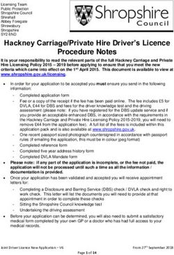 Hackney Carriage/Private Hire Driver's Licence Procedure Notes - Shropshire Council