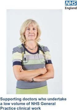 Supporting doctors who undertake a low volume of NHS General Practice clinical work