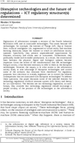 Disruptive technologies and the future of regulations - ICT regulatory structure(s) determined - SciELO SA