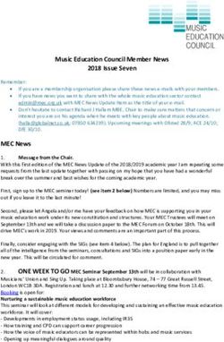 Music Education Council Member News 2018 Issue Seven
