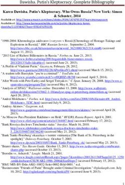 Dawisha. Putin's Kleptocracy. Complete Bibliography - Miami ...