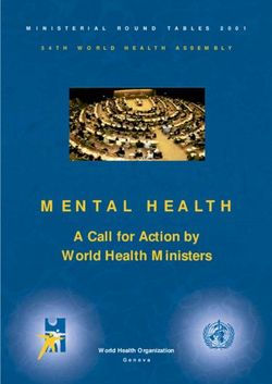 MENTAL HEALTH A Call for Action by World Health Ministers - World Health Organization