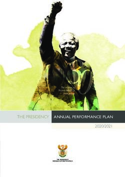 THE PRESIDENCY 2020/2021 - ANNUAL PERFORMANCE PLAN The release of Nelson Mandela from prison