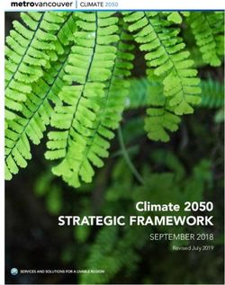 Climate 2050 STRATEGIC FRAMEWORK - SEPTEMBER 2018 Revised July 2019 - Metro Vancouver