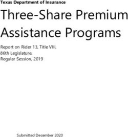 Three-Share Premium Assistance Programs - Texas Department of Insurance Report on Rider 13, Title VIII, 86th Legislature, Regular Session, 2019 ...