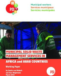 MUNICIPAL SOLID WASTE MANAGEMENT SERVICES IN - AFRICA and ARAB COUNTRIES Working Paper by Sandra van Niekerk and Vera Weghmann March 2018