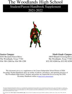 The Woodlands High School - Student/Parent Handbook Supplement 2021-2022