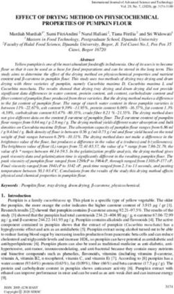 EFFECT OF DRYING METHOD ON PHYSICOCHEMICAL PROPERTIES OF PUMPKIN FLOUR - sersc