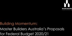 Building Momentum: Master Builders Australia's Proposals for Federal Budget 2020/21