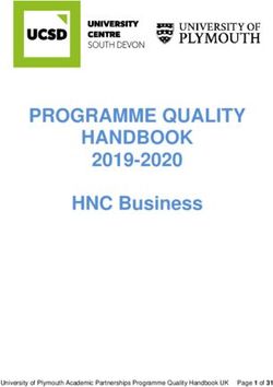PROGRAMME QUALITY HANDBOOK - 2019-2020 HNC Business - University of Plymouth Academic Partnerships Programme Quality Handbook UK Page 1 of 31