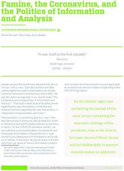 Famine, the Coronavirus, and the Politics of Information and Analysis - ReliefWeb