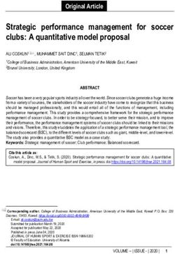 Strategic performance management for soccer clubs: A quantitative model proposal