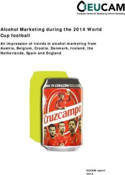 Alcohol Marketing during the 2014 World Cup football - An impression of trends in alcohol marketing from Austria, Belgium, Croatia, Denmark ...