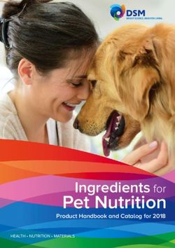 Pet Nutrition Ingredients for - Product Handbook and Catalog for 2018 - DSM