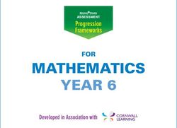 MATHEMATICS YEAR 6 - Progression Frameworks FOR
