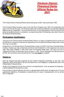 Flintlock District Pinewood Derby Official Rules for 2021