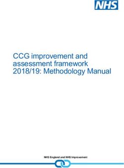 CCG improvement and assessment framework 2018/19: Methodology Manual - NHS England