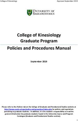 College of Kinesiology Graduate Program Policies and Procedures Manual