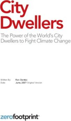 City Dwellers The Power of the World's City Dwellers to Fight Climate Change - Ron Dembo June, 2007 Original Version