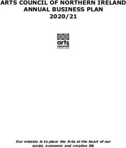 ARTS COUNCIL OF NORTHERN IRELAND ANNUAL BUSINESS PLAN 2020/21
