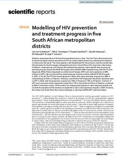 Modelling of HIV prevention and treatment progress in five South African metropolitan districts - Nature
