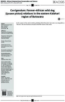 Corrigendum: Farmer-African wild dog - (Lycaon pictus) relations in the eastern Kalahari - Koedoe