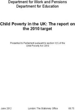 Child Poverty in the UK: The report on the 2010 target - Department for Work and Pensions Department for Education