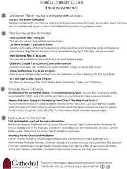 Sunday, January 31, 2021 - Announcements - The Cathedral Church ...