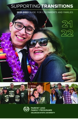 21 22 SUPPORTING TRANSITIONS - 2021-2022 GUIDE FOR CSU PARENTS AND FAMILIES - Parent & Family Programs