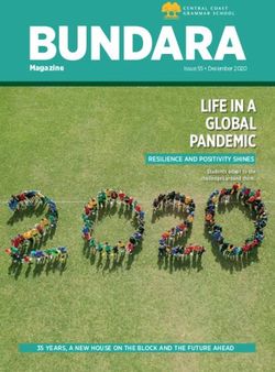Magazine BUNDARA LIFE IN A GLOBAL PANDEMIC - RESILIENCE AND POSITIVITY SHINES - Central Coast Grammar School