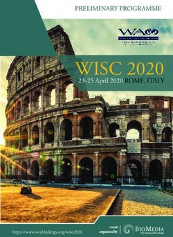 WISC 2020 PRELIMINARY PROGRAMME - 23-25 April 2020 ROME, ITALY - World Allergy Organization