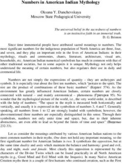 Numbers in American Indian Mythology - Oksana Y. Danchevskaya Moscow State Pedagogical University - Southeastern ...