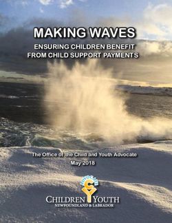 MAKING WAVES ENSURING CHILDREN BENEFIT FROM CHILD SUPPORT PAYMENTS - May 2018 - Child & Youth Advocate