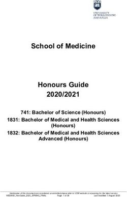 School of Medicine Honours Guide 2020/2021 - UOW