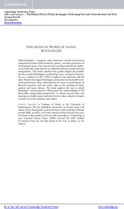 THE MUSICAL WORK OF NADIA BOULANGER