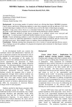 MD/MBA Students: An Analysis of Medical Student Career Choice