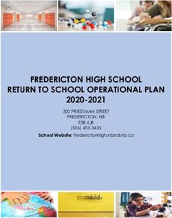 FREDERICTON HIGH SCHOOL RETURN TO SCHOOL OPERATIONAL PLAN - 2020-2021 300 PRIESTMAN STREET FREDERICTON, NB E3B 6J8 (506) 453-5435