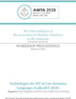 TECHNOLOGIES FOR MT OF LOW RESOURCE LANGUAGES (LORESMT 2018)