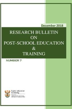 RESEARCH BULLETIN ON POST-SCHOOL EDUCATION TRAINING - December 2018 - DHET