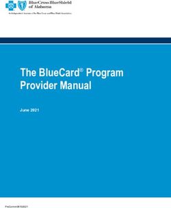 THE BLUECARD PROGRAM PROVIDER MANUAL - JUNE 2021 - PROCOMM 06102021