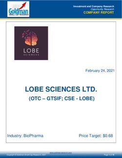 LOBE SCIENCES LTD. (OTC - GTSIF; CSE - LOBE) - Industry: BioPharma - Goldman Small Cap Research