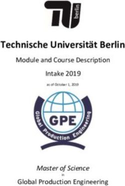 Technische Universität Berlin - Module and Course Description Intake 2019 - Master of Science - Global Production ...