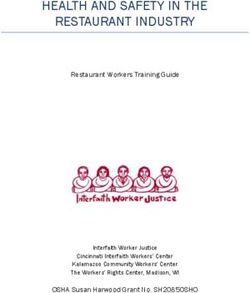 HEALTH AND SAFETY IN THE RESTAURANT INDUSTRY
