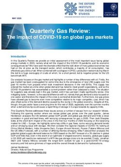 Quarterly Gas Review: The impact of COVID-19 on global gas markets - Oxford Institute for Energy Studies