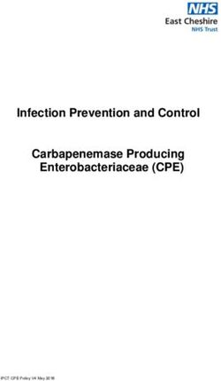 Infection Prevention and Control Carbapenemase Producing Enterobacteriaceae (CPE)