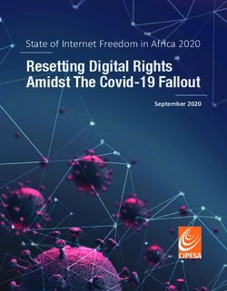Resetting Digital Rights Amidst The Covid-19 Fallout - State of Internet Freedom in Africa 2020 - CIPESA