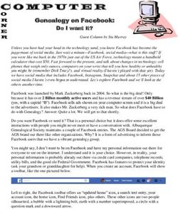 Genealogy on Facebook: Do I want it? - Albuquerque Genealogical Society