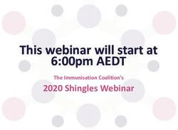 This webinar will start at 6:00pm AEDT - 2020 Shingles Webinar The Immunisation Coalition's