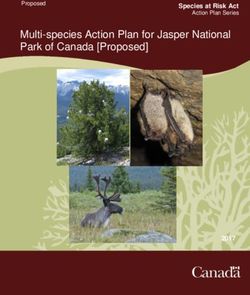 Multi-species Action Plan for Jasper National Park of Canada Proposed - Proposed - Species at risk public ...